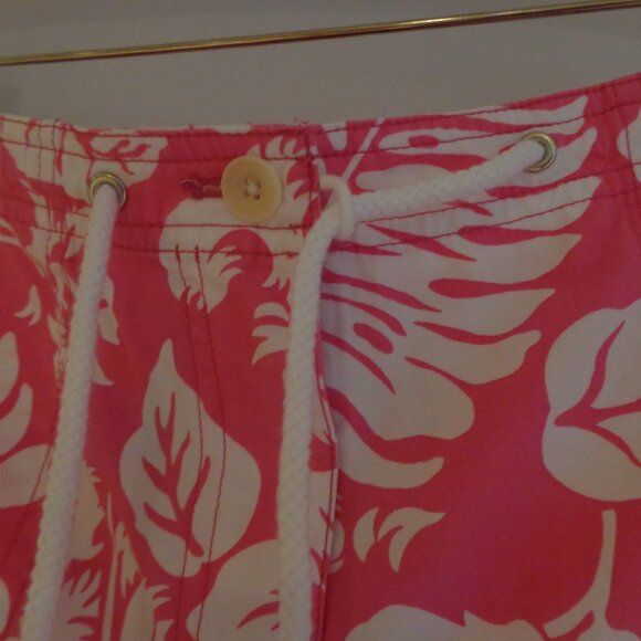LAUREN RALPH LAUREN Barbie pink & white Hawaiian‎ print cotton crop pants size 8 - Picture 7 of 10